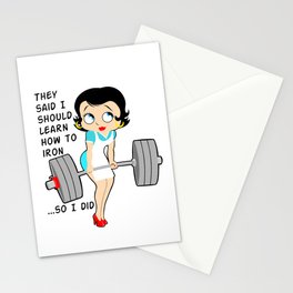Weightlifting girl Stationery Cards