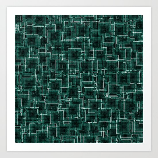 The Maze - Teal Art Print
