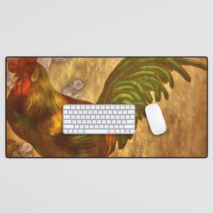 Rhode Island Red Hen portrait painting Desk Mat