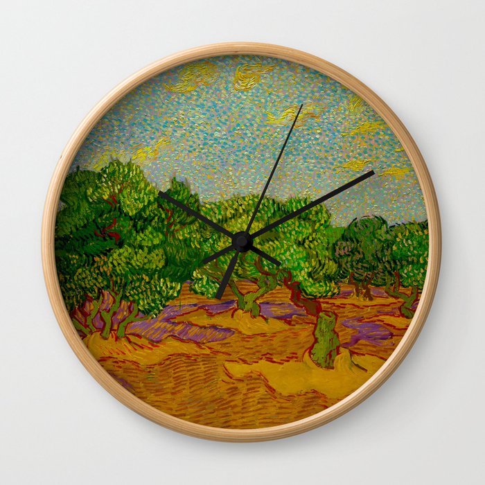 Olive Orchard November Oil Painting by Vincent van Gogh Wall Clock