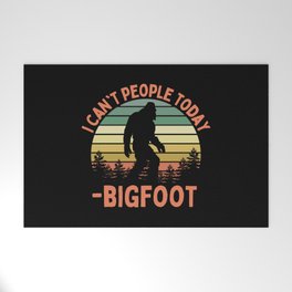 Bigfoot Funny Sasquatch I Can't People Today Humor Retro Welcome Mat