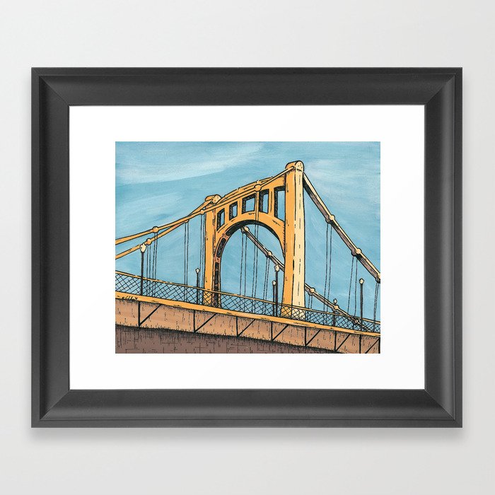 Roberto Clemente Bridge - Pittsburgh Framed Art Print
