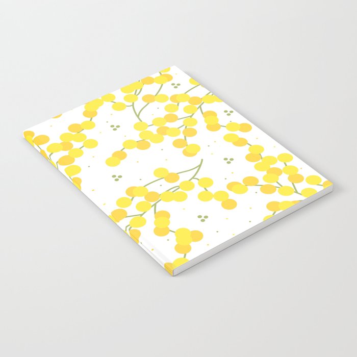 Yellow Wattle Flower Print Notebook