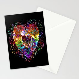 Shattered Rainbow Disco Ball Heart Stationery Card