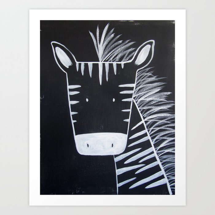No. 0013 - Modern Kids and Nursery Art - The Zebra Art Print