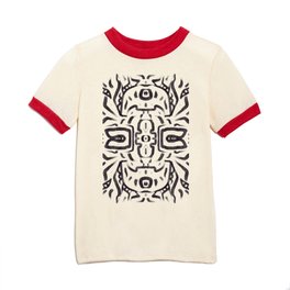 Inca God Black and White Totem Disc Mandal by Emmanuel Signorino  Kids T Shirt