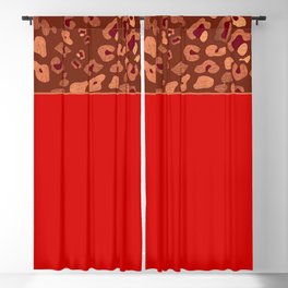 Leopard & Red Blackout Curtain