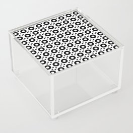 Dots & Circles - Black & White Repeat Modern Pattern Acrylic Box