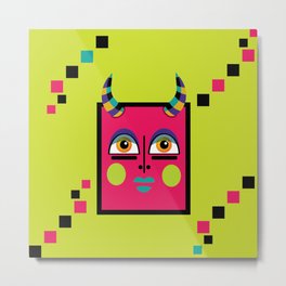Pop little devil Metal Print | Pink, Colorcontrast, Littledevil, Pattern, Party, Mexico, Digital, Mexicantradition, Graphicdesign, Dances 