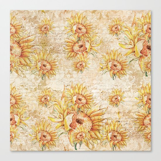 Vintage Sunflowers #5 Canvas Print