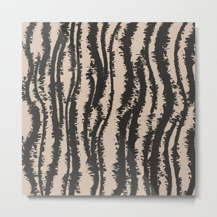 Tiger Stripes - Beige Metal Print
