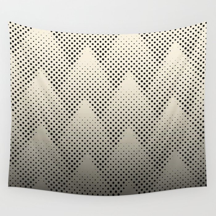 Black and Beige Halftone Wall Tapestry
