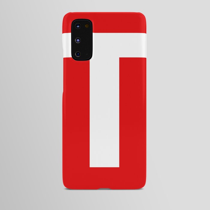 Letter T (White & Red) Android Case