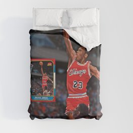 MJ rookie card remade with triangles Duvet Cover