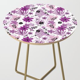Purple Happy Blossoms Side Table