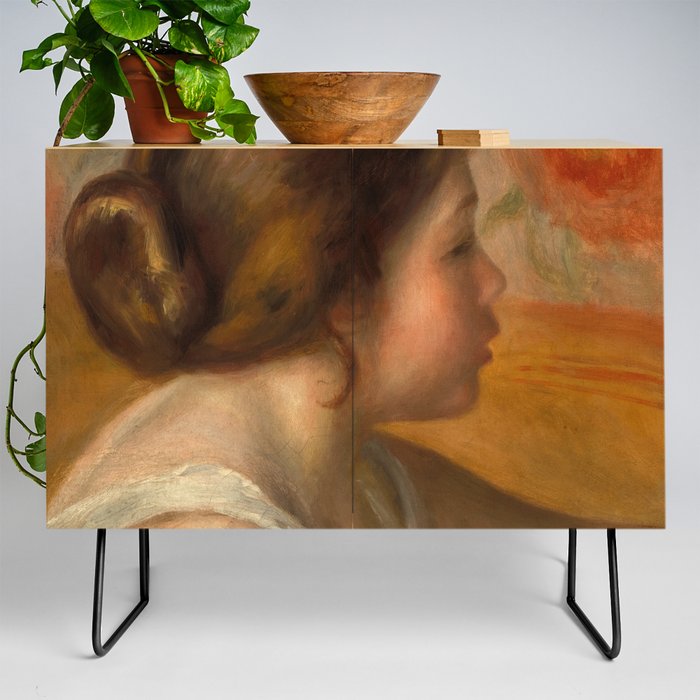 Head of a Young Girl, 1890 by Pierre-Auguste Renoir Credenza