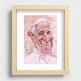 Caricature of Pope Francis Recessed Framed Print