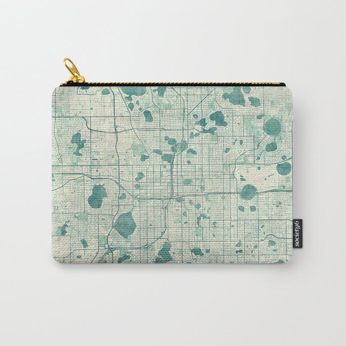 Orlando Map Blue Vintage Carry-All Pouch