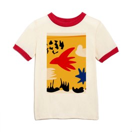 Yellow day abstract african art Kids T Shirt