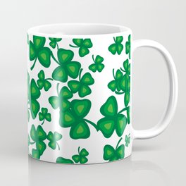Green Cloverleaf Shamrock Pattern Coffee Mug