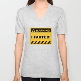 Human Warning Label I FARTED Sayings Sarcasm Humor Quotes V Neck T Shirt