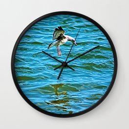Seagull Coastal Bird Going for a Dip Wall Clock