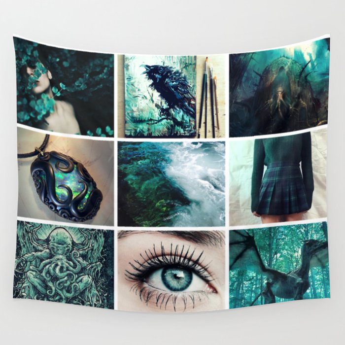 Dark teal tapestry outlet