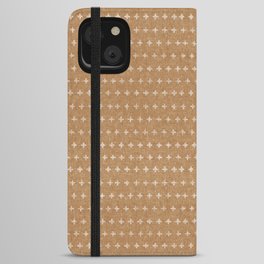 woven crosses - golden brown iPhone Wallet Case