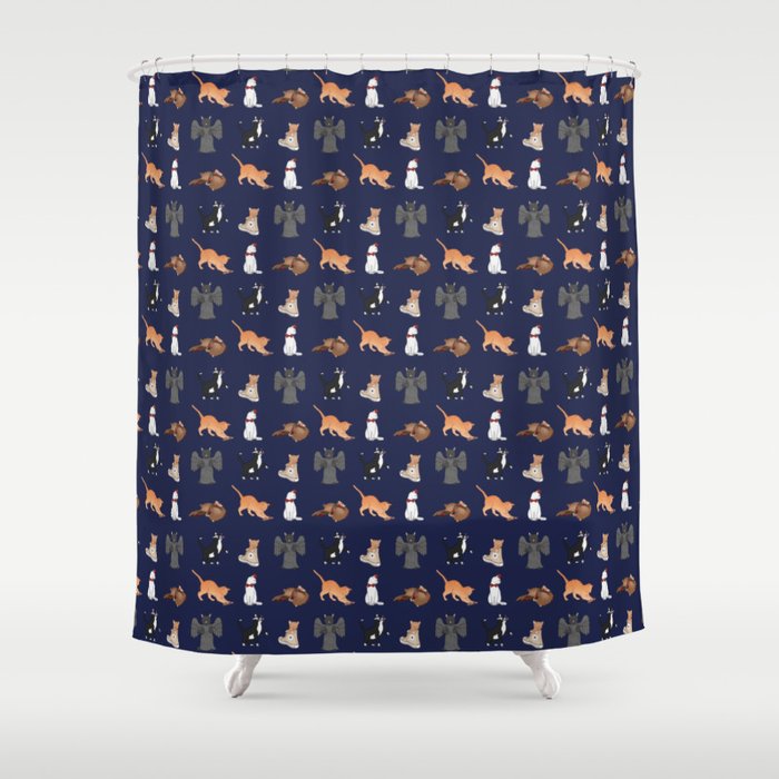 Doctor Who Cats Shower Curtain