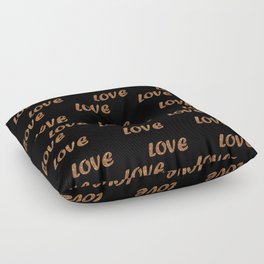 Glitter Gold And Black Trendy Modern Love Collection Floor Pillow