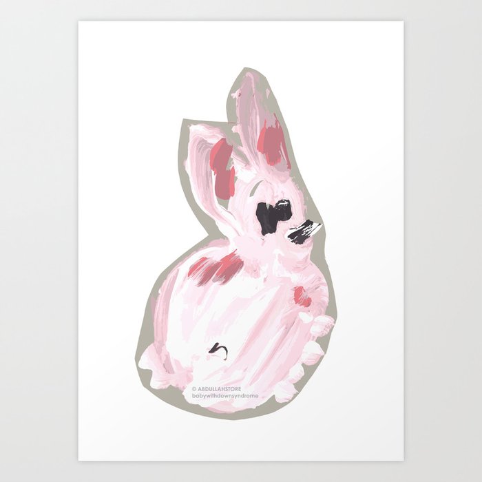 Pink Rabbit Art Print