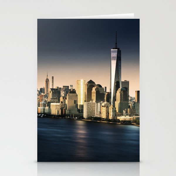 nyc skyline at dusk Stationery Cards