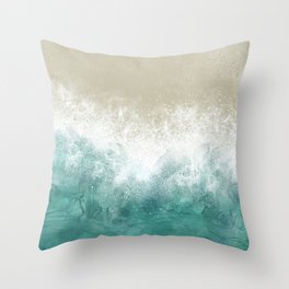 Abstract Seashore with Crashing Waves Throw Pillow