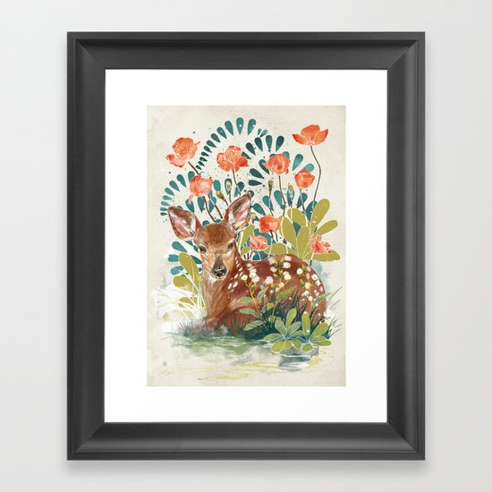 In the grass Framed Art Print
