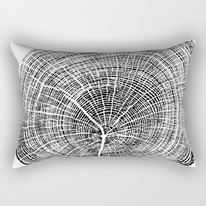 Eastern Ash - Tree ring ink woodblock print Rectangular Pillow