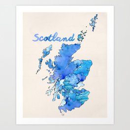 Watercolor Countries - Scotland Art Print