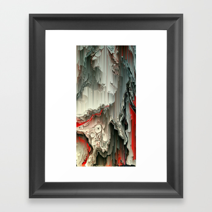 Digital Art Fluid Acrylic Painting Black Silver Red Waterfall
