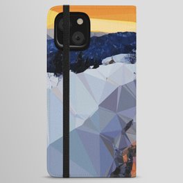 Road in Snowy Landscape Low Poly Geometric  iPhone Wallet Case