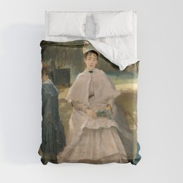 Nanny and Child by Eva Gonzales Duvet Cover