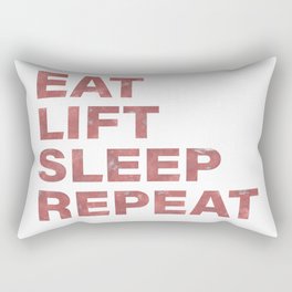 Eat lift sleep repeat vintage rustic red text Rectangular Pillow