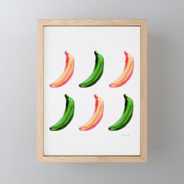 Pink and Green Bananas Pop Framed Mini Art Print