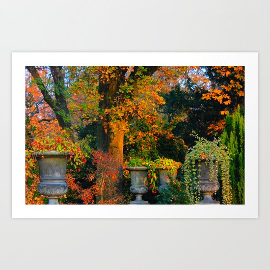 Autumn Urns Art Print
