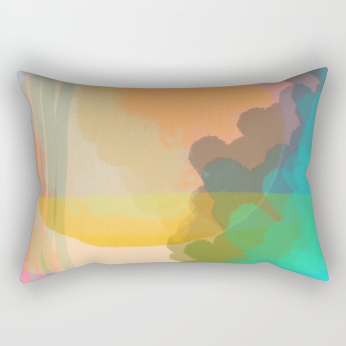 Shapes and Layers no.10 - Sun, Waves, Clouds, Sky abstract Rectangular Pillow