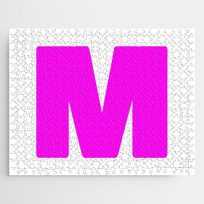 M (Magenta & White Letter) Jigsaw Puzzle