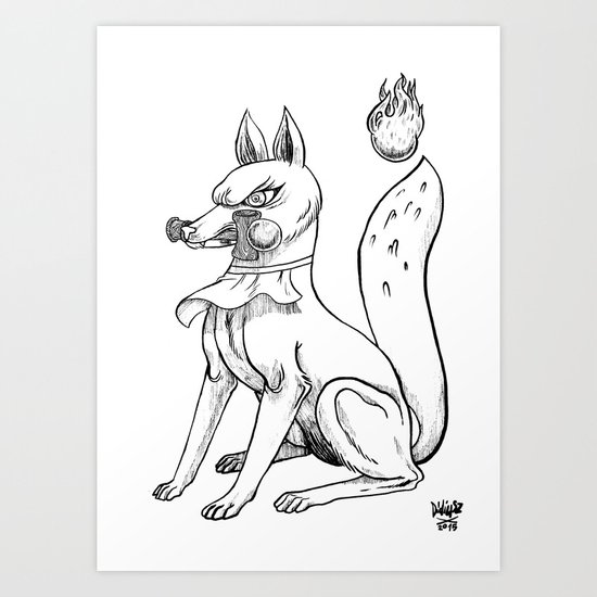 Kitsune x Kendama Art Print