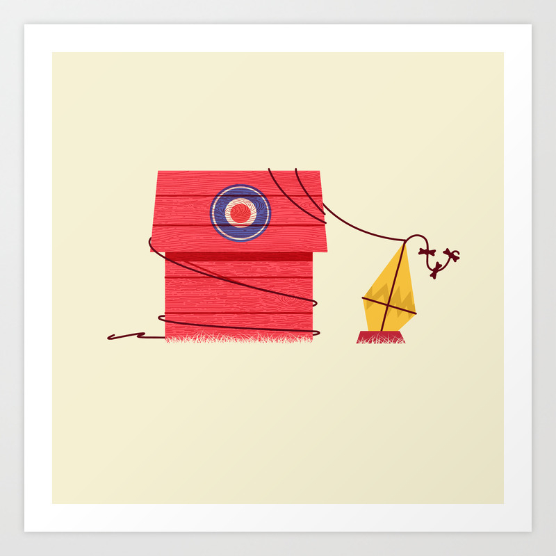 The Red Baron Or Snoopy S Doghouse Art Print By Ryder Doty Society6