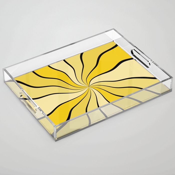 Wavy Rays (Mustard Yellow) Acrylic Tray