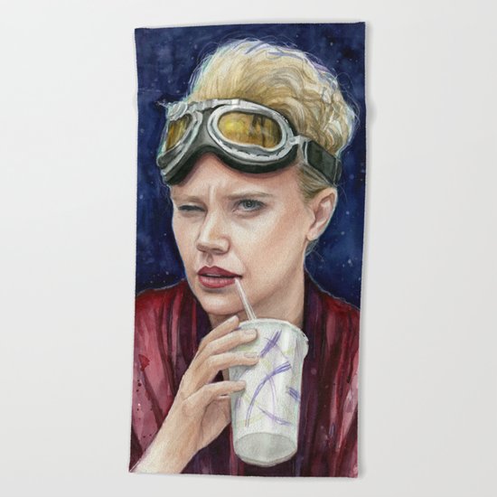 Holtzmann Ghostbusters Portrait Beach Towel