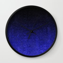 Blue & Black Glitter Gradient Wall Clock