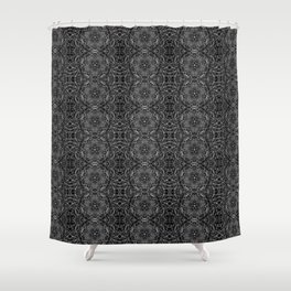 Liquid Light Series 23 ~ Grey Abstract Fractal Pattern Shower Curtain